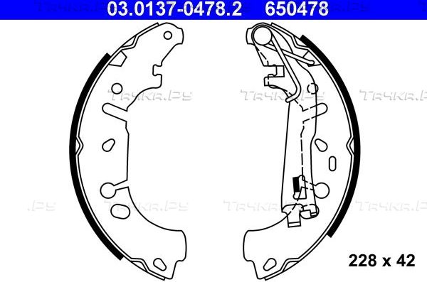 Тормозные колодки ATE задние для Opel Corsa E 2014-2019. Артикул 03.0137-0478.2