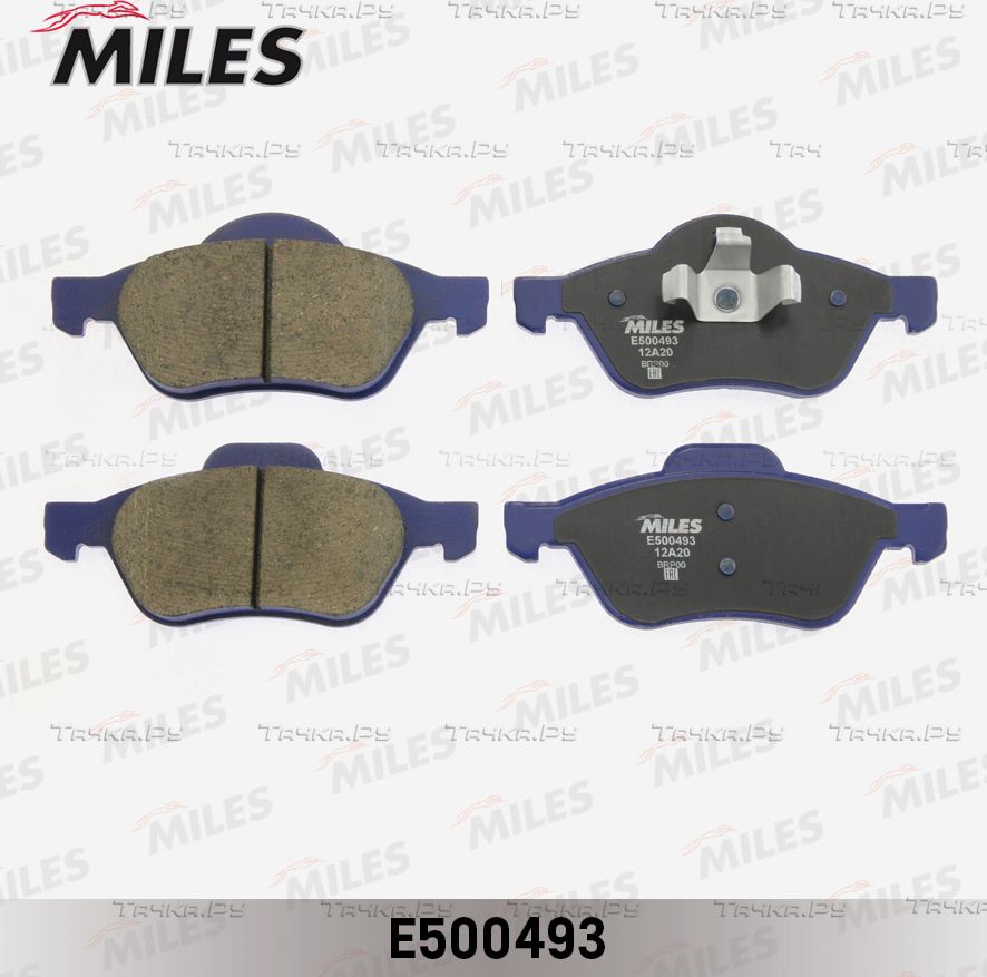 Тормозные колодки Miles (Керамика) передние для Renault Laguna II 2001-2007. Артикул E500493