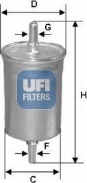 Топливный фильтр UFI. Артикул 31.825.00