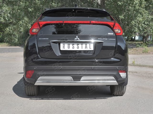 Защита РусCталь заднего бампера d75х42 дуга для Mitsubishi Eclipse Cross 2018-2026. Артикул MEZ-003049