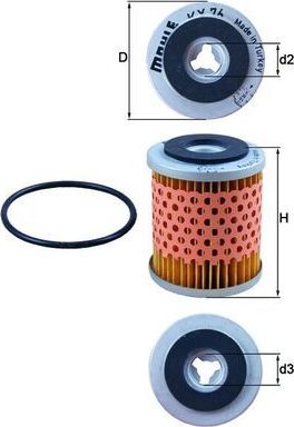 Топливный фильтр Mahle. Артикул KX 76D