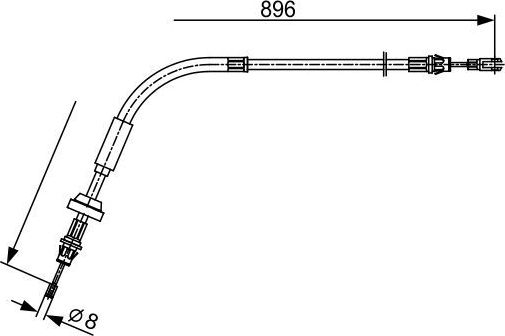 Трос ручника (тросик ручного тормоза) Bosch. Артикул 1 987 482 543