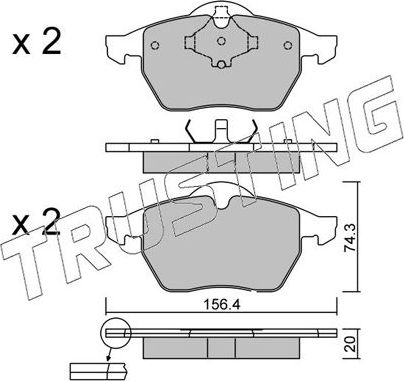 Тормозные колодки Trusting. Артикул 188.2