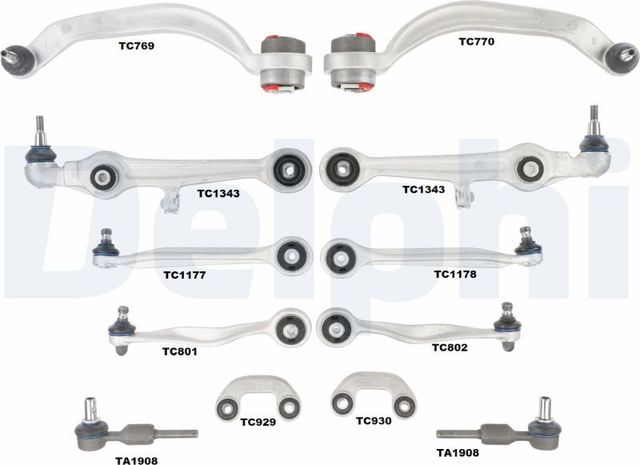 Ремкомплект, поперечный рычаг подвески Delphi. Артикул TC1900KIT