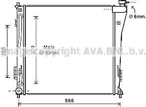 Радиатор охлаждения двигателя AVA для Hyundai i40 I 2011-2012. Артикул HY2305