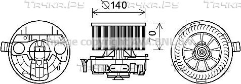 Вентилятор, мотор печки (отопителя) салона AVA для Renault Megane II 2002-2010. Артикул RT8574