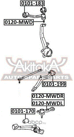 Сайлентблок переднего рычага подвески Asva. Артикул 0101-199