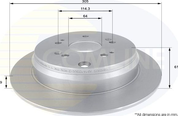 Тормозной диск Comline COATED. Артикул ADC0556