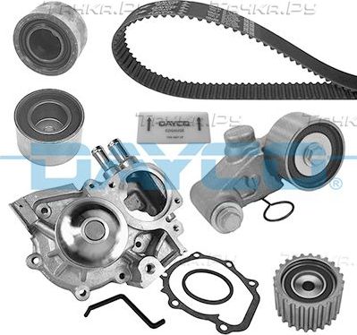 Помпа (водяной насос) с комплектом ремня ГРМ Dayco для Subaru Outback III 2003-2009. Артикул KTBWP5530