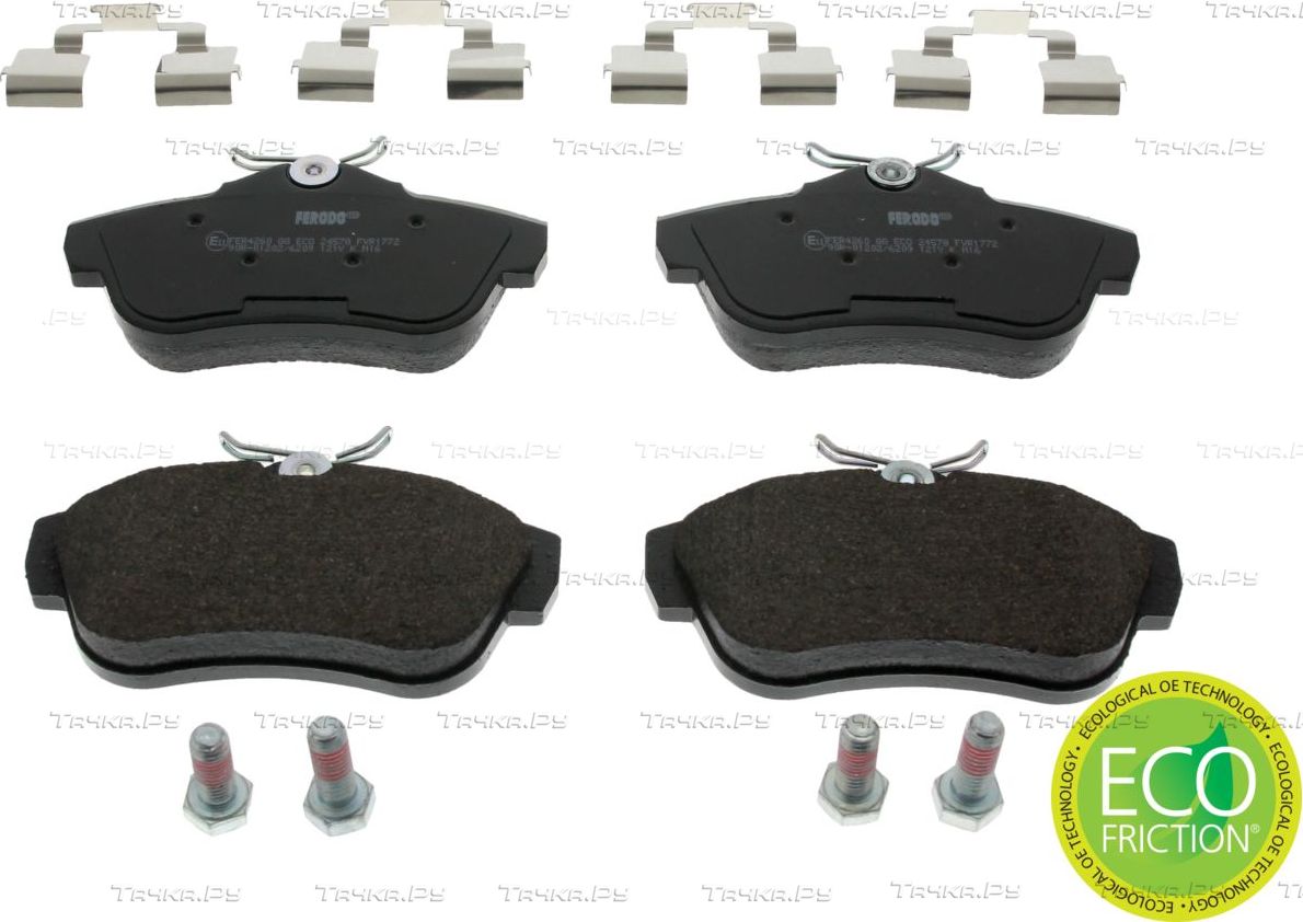 Тормозные колодки Ferodo Premier Eco Friction задние для Toyota ProAce I 2013-2016. Артикул FVR1772
