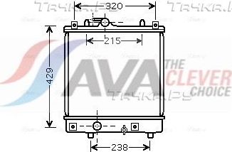 Радиатор охлаждения двигателя AVA для Opel Agila A 2000-2007. Артикул OLA2382