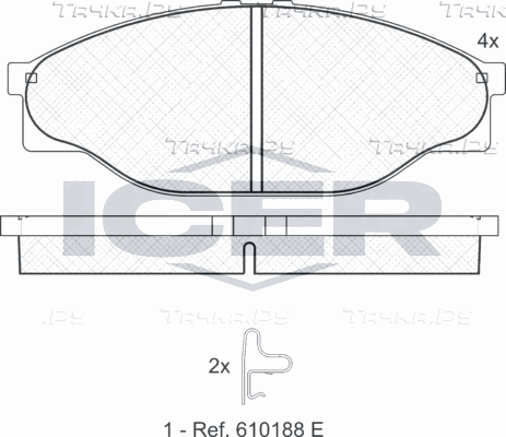 Тормозные колодки Icer передние для Toyota Hilux VI 1997-2005. Артикул 141010