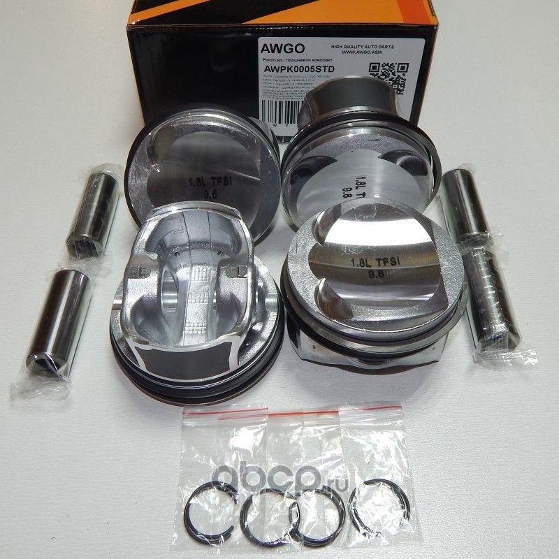 4 шт. порш., кольца, пальцы STD (комплект) AWPK0005STD (Awgo). Артикул AWPK0005STD