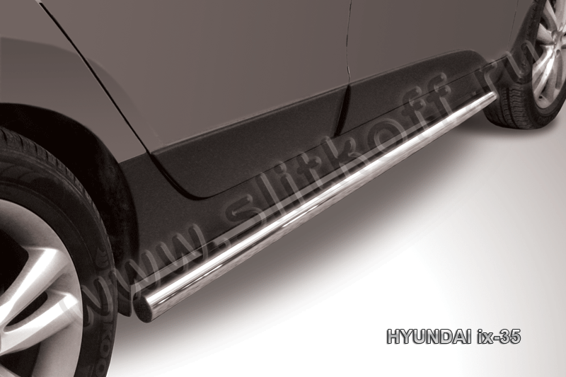 Пороги Slitkoff труба d57 для Hyundai ix35 2009-2026. Артикул Hix35-006
