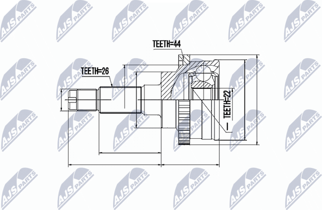Шрус наружный (граната) NTY для Mazda MX-3 I 1991-1998. Артикул NPZ-MZ-016