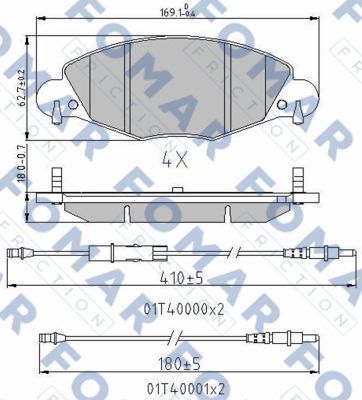 Тормозные колодки Fomar передние для Citroen C5 I 2001-2008. Артикул FO 787181