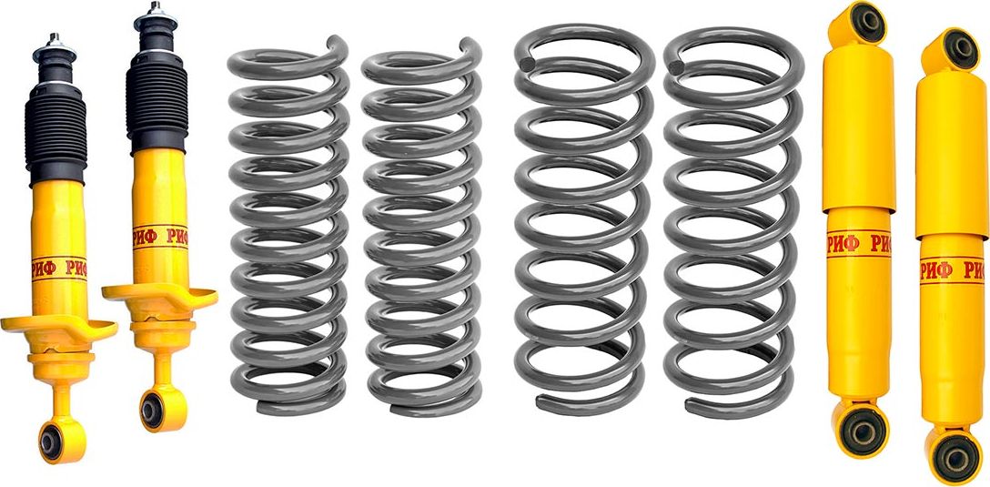 Лифт-комплект РИФ жесткий для Nissan Pathfinder R51 2004-2014, лифт 40 мм, нагрузка передних пружин + 100 кг, задних рессор - до +0-500 кг. Артикул RIF-R51-C