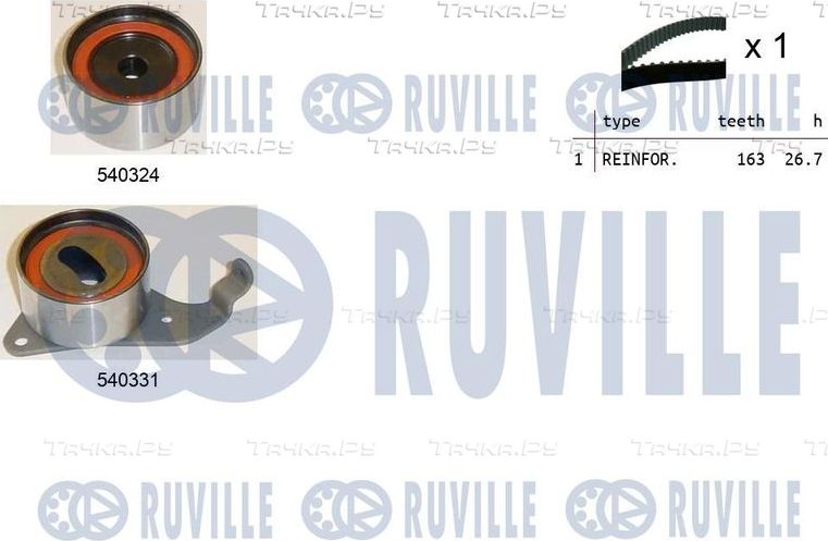 Ремень ГРМ с роликами (комплект) Ruville для Toyota RAV4 I (XA10) 1994-2000. Артикул 550190