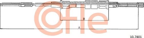 Трос ручника (тросик ручного тормоза) Cofle задний правый/левый для SEAT Toledo I 1991-1999. Артикул 10.7401