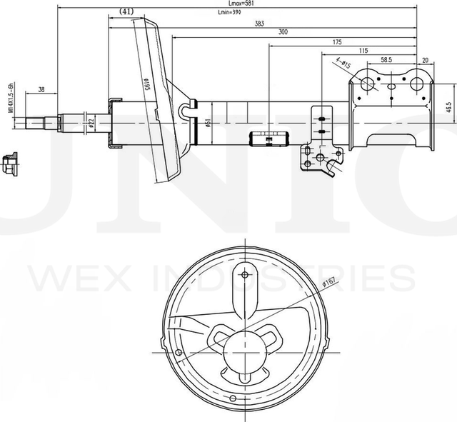 Амортизатор подвески (Unio). Артикул SAB-10116