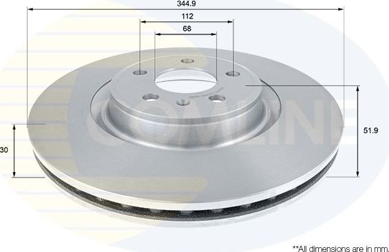 Тормозной диск Comline COATED для Audi S5 I (8T) 2007-2017. Артикул ADC2612V