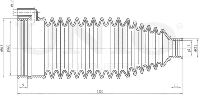 Пыльник рулевой рейки, комплект (Unio). Артикул DUC-20002K