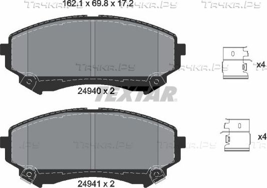 Тормозные колодки Textar Q+ передние для Bentley Mulsanne I 2013-1993. Артикул 2494001