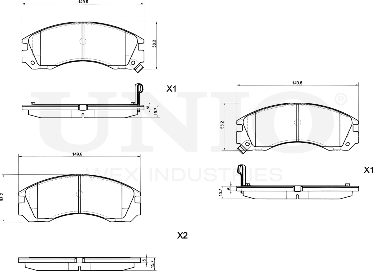 Колодки тормозные дисковые, комплект (Unio). Артикул BRP-20464