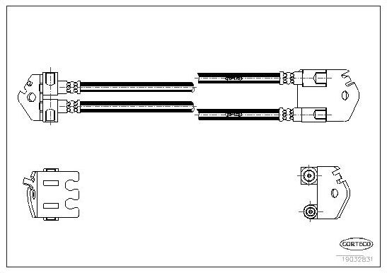 Тормозной шланг Corteco задний для Ford Transit VI 2000-2006. Артикул 19032831