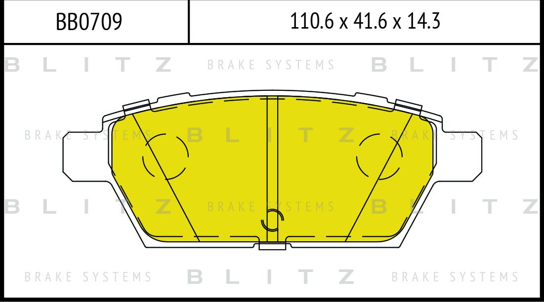 Колодки тормозные дисковые задние (Blitz). Артикул BB0709