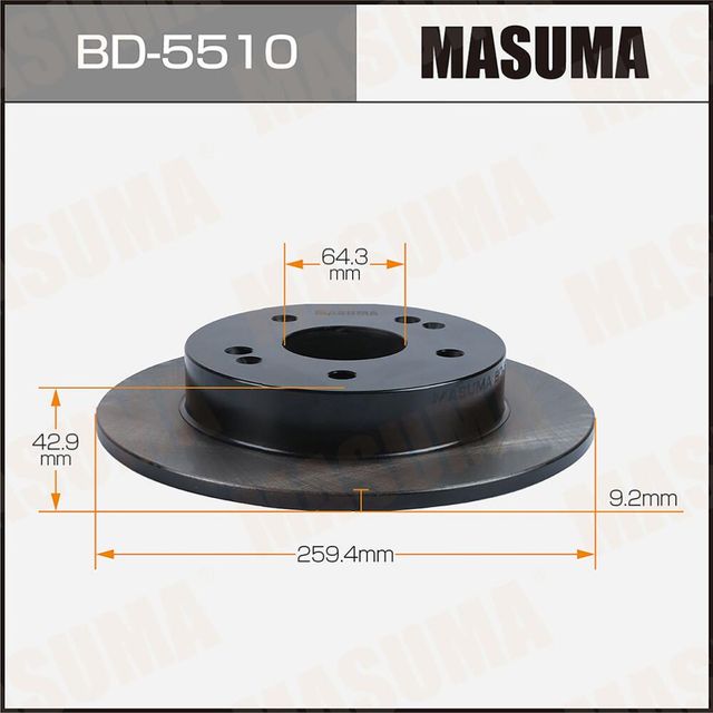 Диск тормозной MASUMA, rear HONDA CIVIC / FK [уп.2]. Артикул BD5510