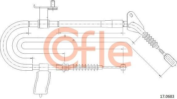 Трос ручника (тросик ручного тормоза) Cofle задний левый для Mazda 323 VI (BJ) 1994-1998. Артикул 92.17.0683