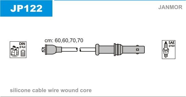 Высоковольтные провода (провода зажигания) (комплект) Janmor. Артикул JP122