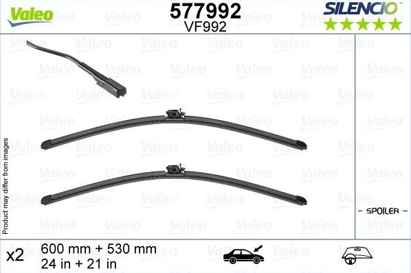 Щетки стеклоочистителя (дворники) Valeo Silencio Flat Blade. Артикул 577992