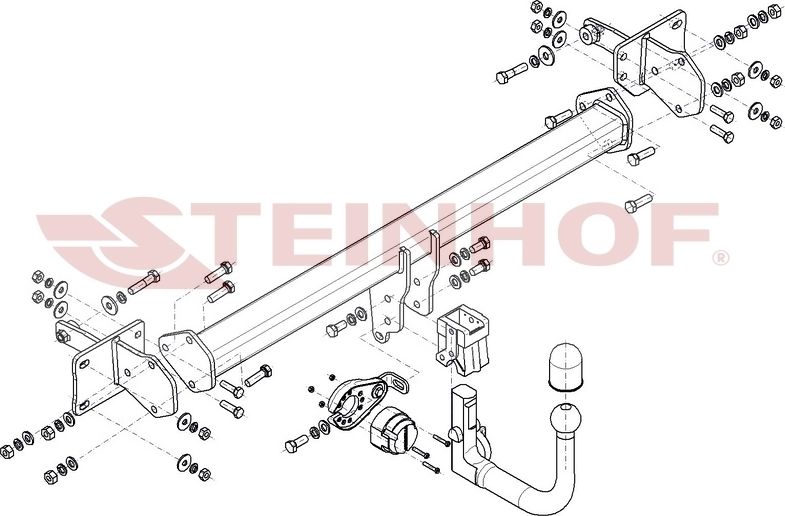 Фаркоп Steinhof для Mercedes-Benz C-Класс W206, S206 седан, универсал (также AMG) 2021-2026. Артикул M-187