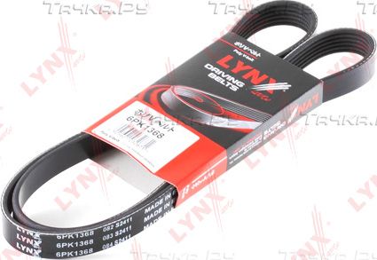Приводной ремень поликлиновой LYNXauto для Mitsubishi Outlander III 2012-2026. Артикул 6PK1368