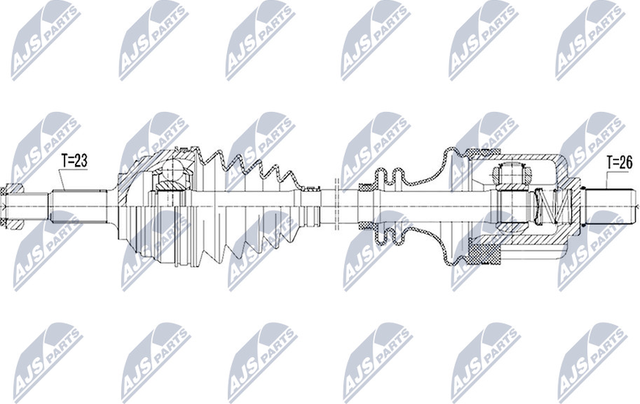 Полуось (привод в сборе, приводной вал) NTY. Артикул NPW-RE-105