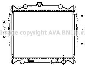 Радиатор охлаждения двигателя AVA для Toyota Land Cruiser Prado 90 1996-2002. Артикул TO2249