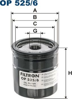 Масляный фильтр Filtron. Артикул OP 525/6