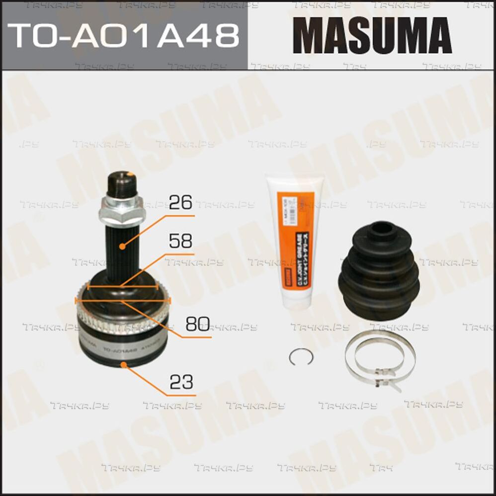 Шрус наружный (граната) Masuma передний для Toyota Corolla E120, E130 2001-2008. Артикул TO-A01A48
