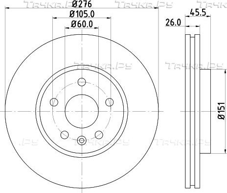 Тормозной диск Hella PRO передний для Chevrolet Aveo II 2011-2015. Артикул 8DD 355 116-351