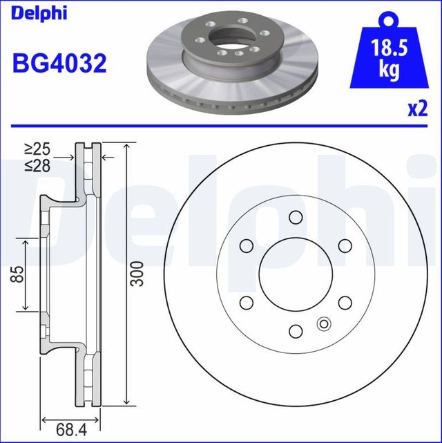 Тормозной диск Delphi. Артикул BG4032