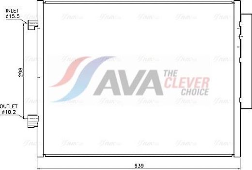 Радиатор кондиционера (конденсатор) AVA (алюминий). Артикул AL5159D