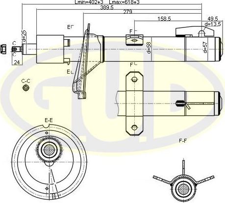 Амортизатор G.U.D.. Артикул GSA335820