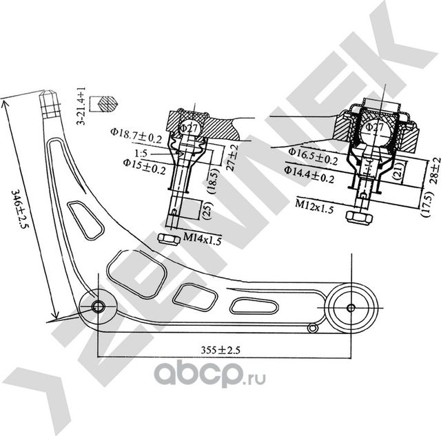 РЫЧАГ ПЕРЕДНИЙ ЛЕВЫЙ НИЖНИЙ BMW 3 E46 98 (Zennek). Артикул DCA0032