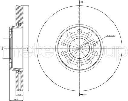 Тормозной диск Trusting для Skoda Superb I 2001-2008. Артикул DF1604