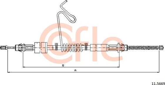 Трос ручника (тросик ручного тормоза) Cofle. Артикул 92.11.5669
