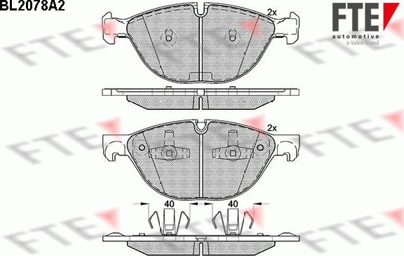 Тормозные колодки FTE. Артикул BL2078A2