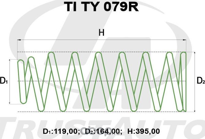 Пружина для лифтинга + 2 (50мм) () (Trustauto). Артикул TITY079R