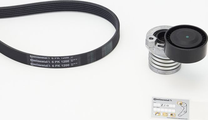 Приводной ремень поликлиновой с роликами (комплект) ContiTech. Артикул 6PK1200K3